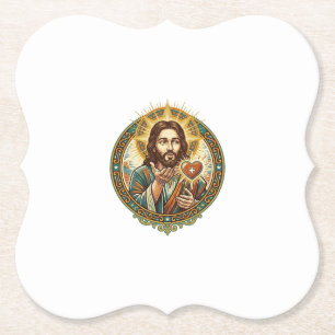 Jesus Küsschen Rot Herz Like Button Humor_1 Untersetzer
