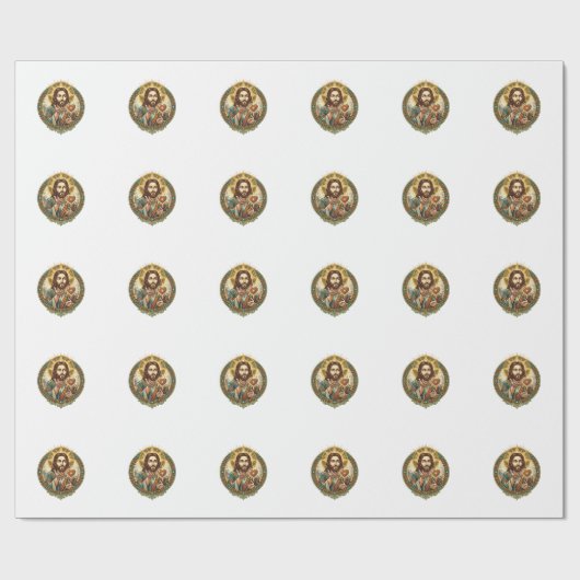 Jesus Küsschen Roter Herz Like Button Humor_1 Geschenkpapier (Flach)