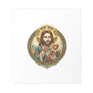 Jesus Küsschen Roter Herz Like Button Humor_1 Notizblock