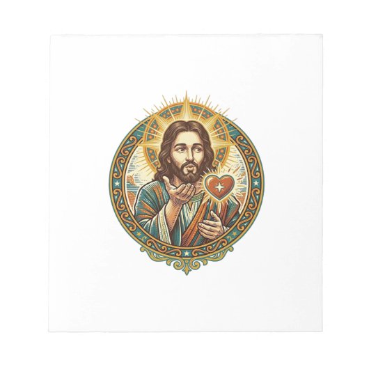 Jesus Küsschen Roter Herz Like Button Humor_1 Notizblock (Vorderseite)