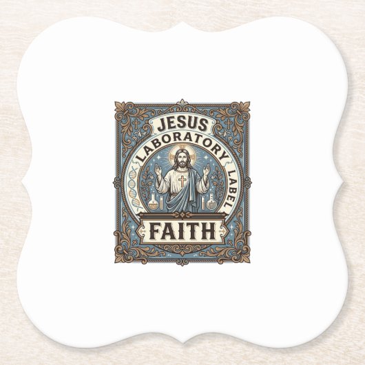 Jesus Laboretikett Glaube Jesus Laborchrist Untersetzer (Vorderseite)