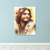 Jesus Lächeln Leinwand Print (Insitu (Holzboden))