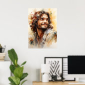 Jesus lächelnd Art Poster (Heimbüro)