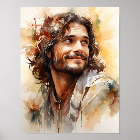 Jesus lächelnd Art Poster (Vorne)