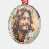Jesus lächelnd Ornament Aus Metall (Links)