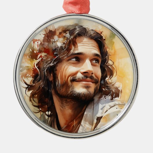 Jesus lächelnd Ornament Aus Metall (Vorne)