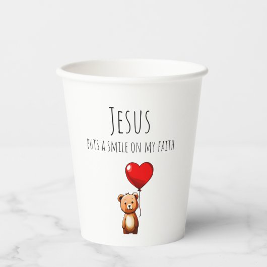 Jesus lächelt auf meinem Party-Cup Pappbecher (Vorderseite)
