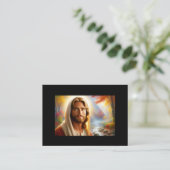 Jesus lächelt in einem Himmlischen Wald Visitenkarte (Stehend Vorderseite)