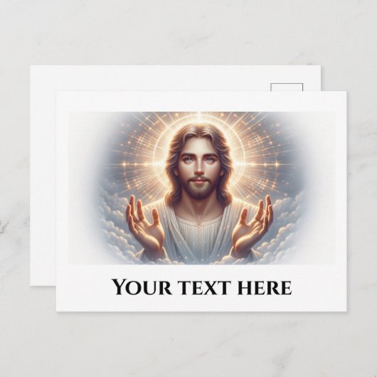 Jesus lächelt mit freundlichen Händen Postkarte (Vorne/Hinten)