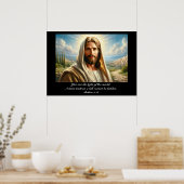 Jesus lächelt unter einem Himmlischen Himmel Poster (Küche)