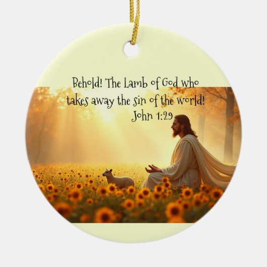 Jesus Lamb of God  Acrylic Print Keramik Ornament (Vorne)