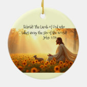 Jesus Lamb of God  Acrylic Print Keramik Ornament (Hinten)