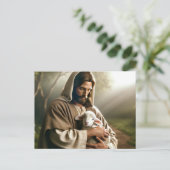JESUS & LAMM GUTER HIRTE POSTKARTE (Stehend Vorderseite)