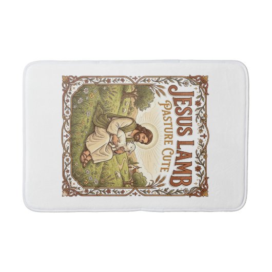 Jesus Lamm Weide Niedlich Jesus Lamm Weide Niedlic Badematte (Vorderseite)