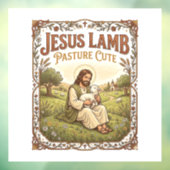 Jesus Lamm Weide Niedlich Jesus Lamm Weide Niedlic Fensteraufkleber (Blatt 3)