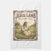 Jesus Lamm Weide Niedlich Jesus Lamm Weide Niedlic Geschirrtuch (Vertikal)