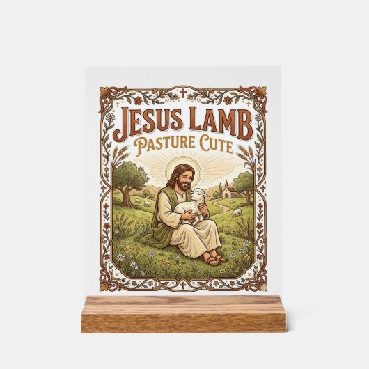 Jesus Lamm Weide Süß Jesus Lamm Weide Süß Ch Acrylschild (Vorderseite)