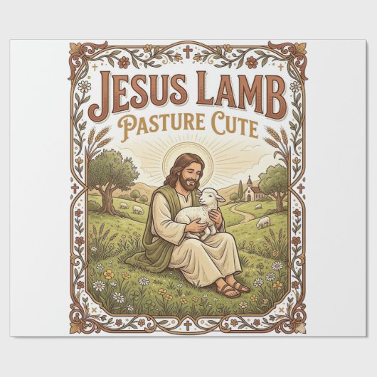 Jesus Lamm Weide Süß Jesus Lamm Weide Süß Ch Geschenkpapier (Flach)