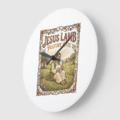 Jesus Lamm Weide Süß Jesus Lamm Weide Süß Ch Große Wanduhr (Winkel)