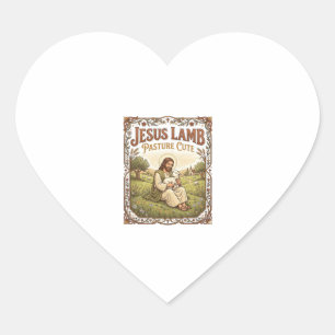 Jesus Lamm Weide Süß Jesus Lamm Weide Süß Ch Herz-Aufkleber