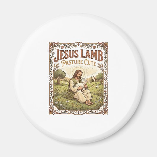 Jesus Lamm Weide Süß Jesus Lamm Weide Süß Ch Magnet (Vorne)