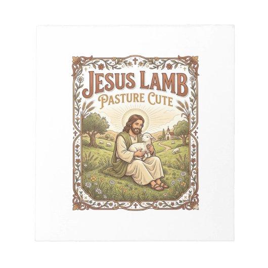 Jesus Lamm Weide Süß Jesus Lamm Weide Süß Ch Notizblock (Vorderseite)