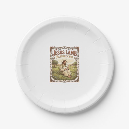 Jesus Lamm Weide Süß Jesus Lamm Weide Süß Ch Pappteller (Vorderseite)