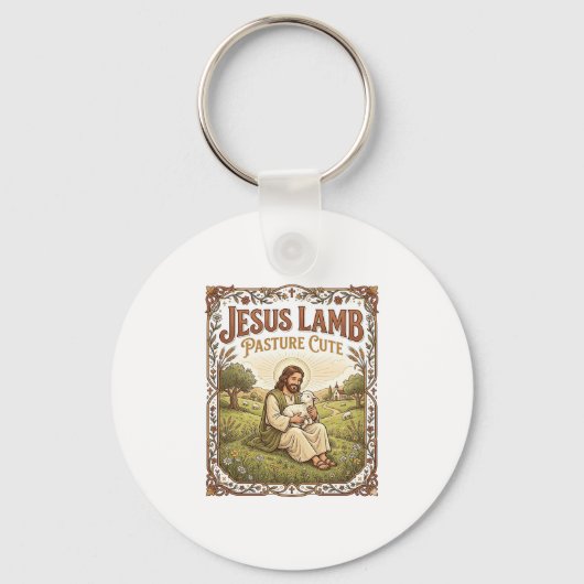 Jesus Lamm Weide Süß Jesus Lamm Weide Süß Ch Schlüsselanhänger (Vorderseite)