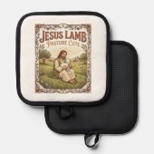 Jesus Lamm Weide Süß Jesus Lamm Weide Süß Ch Topflappen (Vorderseite/Rückseite)