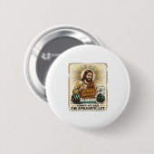Jesus lässt schwere Hantel laut Gym Lunk Alar fall Button (Vorne & Hinten)