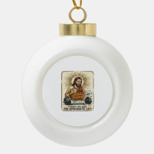 Jesus lässt schwere Hantel laut Gym Lunk Alar fall Keramik Kugel-Ornament