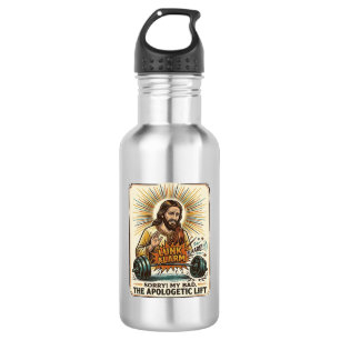 Jesus lässt schwere Hantel laut Gym Lunk Alarm fal Edelstahlflasche