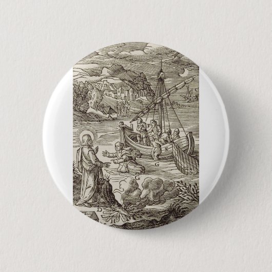 Jesus läuft auf dem Wasser Button (Vorderseite)