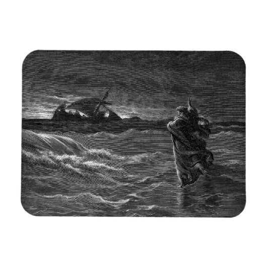 Jesus läuft auf dem Wasser Magnet (Horizontal)