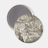 Jesus läuft auf dem Wasser Magnet (Vorderseite/Rückseite)
