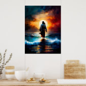Jesus läuft auf dem Wasser Poster (Küche)