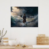 Jesus läuft auf dem Wasser Poster (Küche)