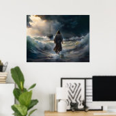 Jesus läuft auf dem Wasser Poster (Heimbüro)