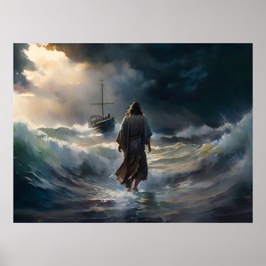 Jesus läuft auf dem Wasser Poster (Vorne)