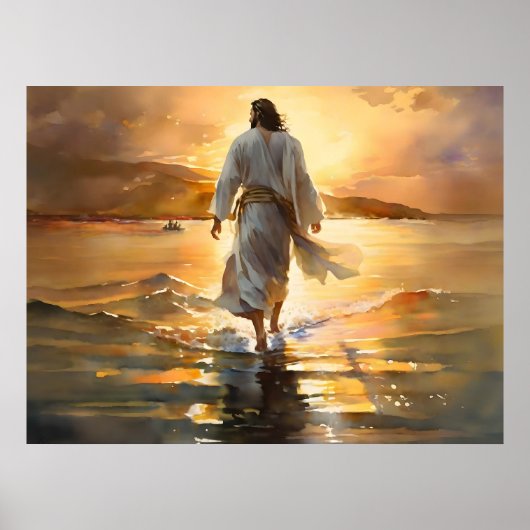 Jesus läuft auf dem Wasser Poster (Vorne)