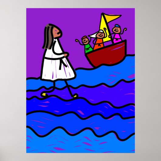 Jesus läuft auf dem Wasser Poster (Vorne)