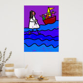 Jesus läuft auf dem Wasser Poster (Küche)