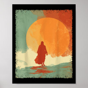 Jesus läuft auf dem Wasser Poster