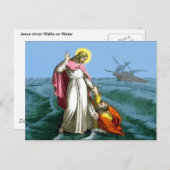 Jesus läuft auf dem Wasser Postkarte (Vorne/Hinten)