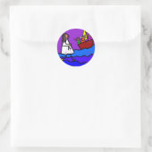Jesus läuft auf dem Wasser Runder Aufkleber (Tasche)