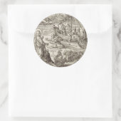 Jesus läuft auf dem Wasser Runder Aufkleber (Tasche)