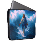 Jesus läuft auf dem Wasserklappen Laptopschutzhülle (Vorne Rechts)