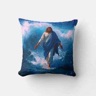 Jesus läuft auf dem Wasserwerfer Kissen