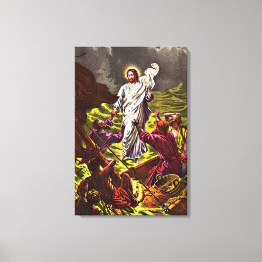 Jesus läuft auf den gewundenen Leinwand (Vorderseite)