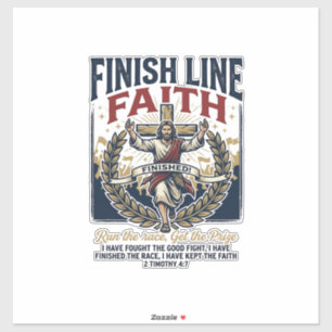 Jesus läuft Marathon Vintage-Shirt Christlich Gra Aufkleber